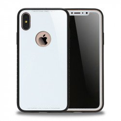 iPhone XS / X Design Tempered Glass Hybrid Case (White)